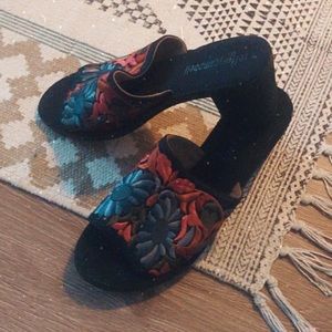 Jeffrey Campbell boho embroidered chunky mule